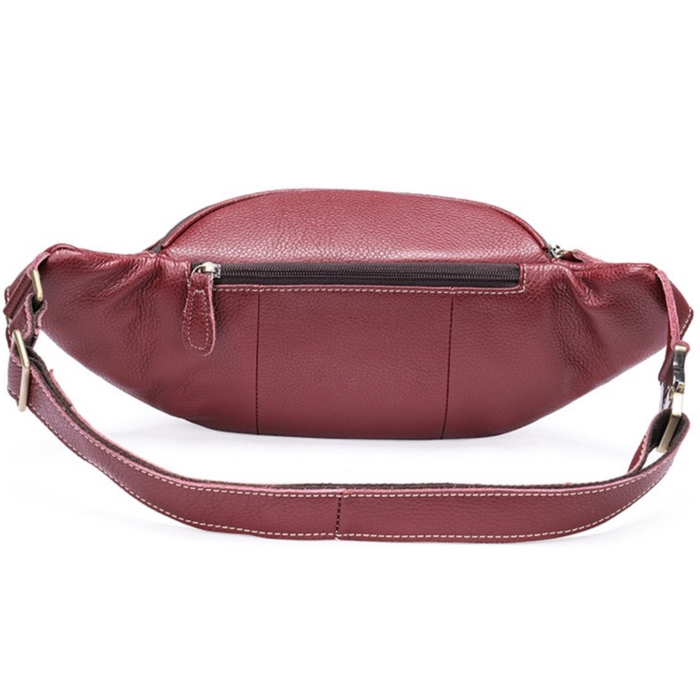 For You Leather LB28 กระเป๋าหนังคาดอก กระเป๋าหนังคาดเอว กระเป๋าหนังแม่ค้า หนังแท้ ช่องเยอะ LB28