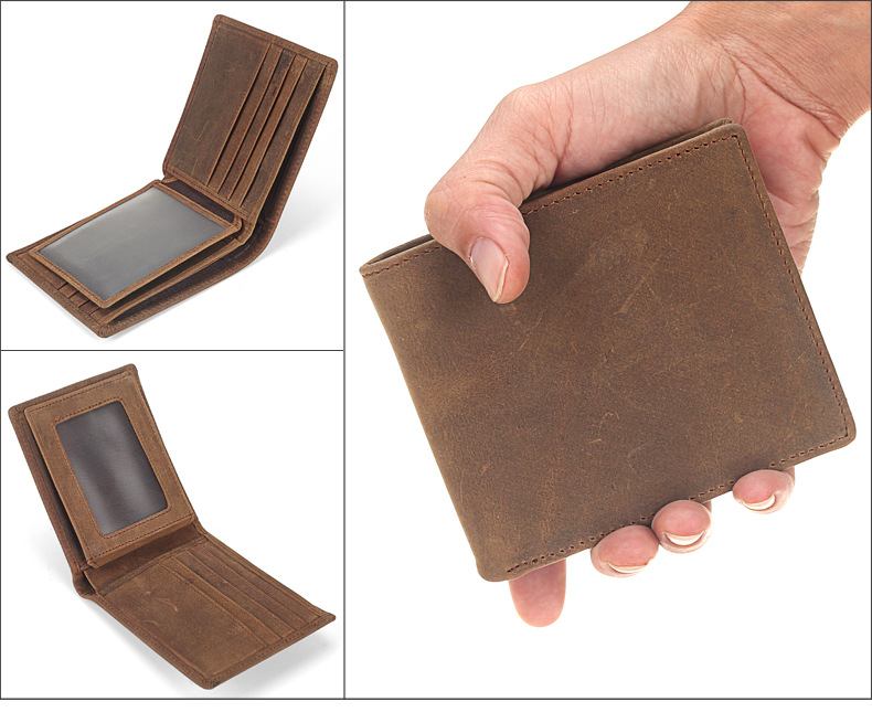 For You Leather WL06 กระเป๋าสตางค์ผู้ชาย กระเป๋าสตางค์หนังแท้ นูบัค เกรดพรีเมียม WL06