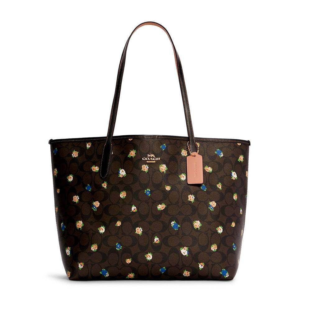 กระเป๋าสะพายไหล่ COACH C7274 CITY TOTE IN SIGNATURE CANVAS WITH VINTAGE MINI ROSE PRINT (IMOSN) [C7274IMOSN-MB]