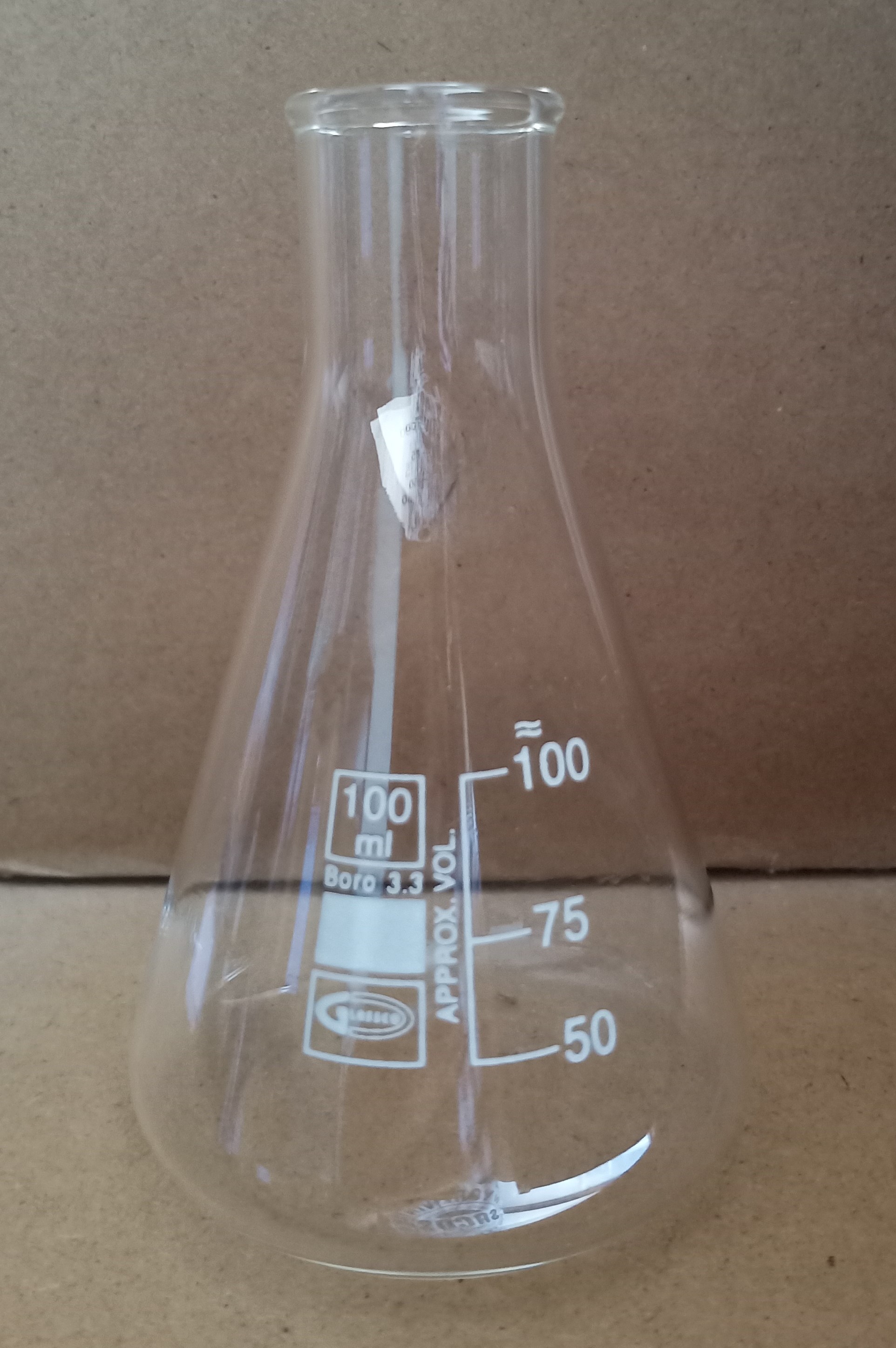 ขวดรูปชมพู่คอแคบ 100 ml "Glassco" Erlenmeyer Flask