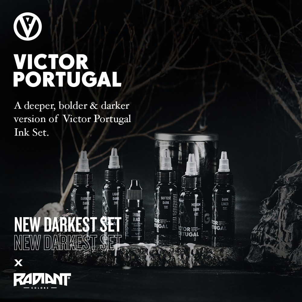 Radiant DARKEST SET VICTOR PORTUGAL 1oz Radiant ชุดสีทำเฉดเงาดำ Radiant Colors - Victor Portugal Darkest Shading 1 oz