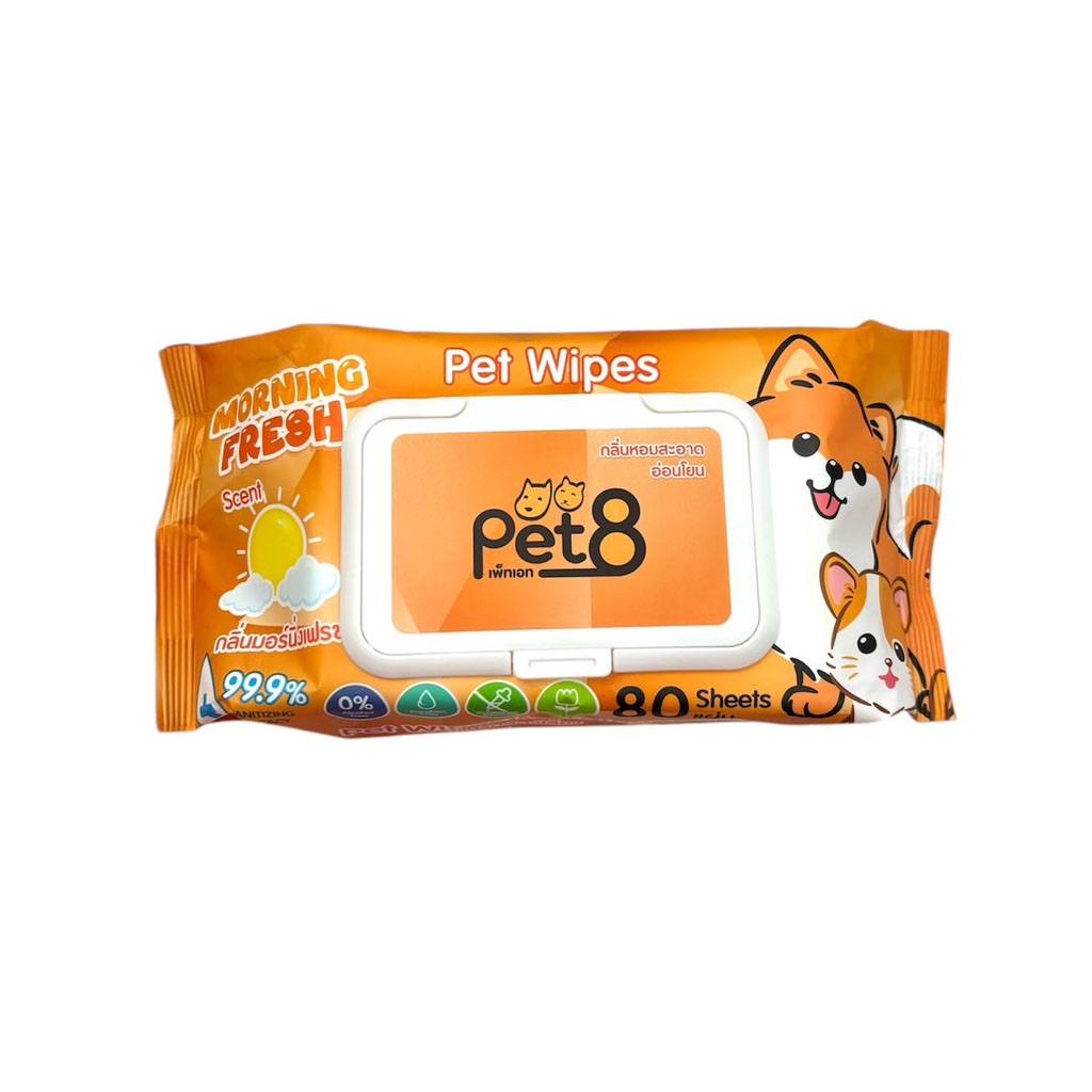 MP Pet8 DC36 ทิชชู่เปียก กลิ่นมอนิ่งเฟรช 80 แผ่น