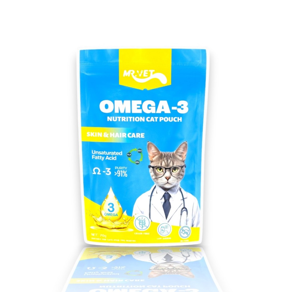 PR Mr.Vet Omega-3 Skin & Hair Care 70 กรัม (เหลือง)