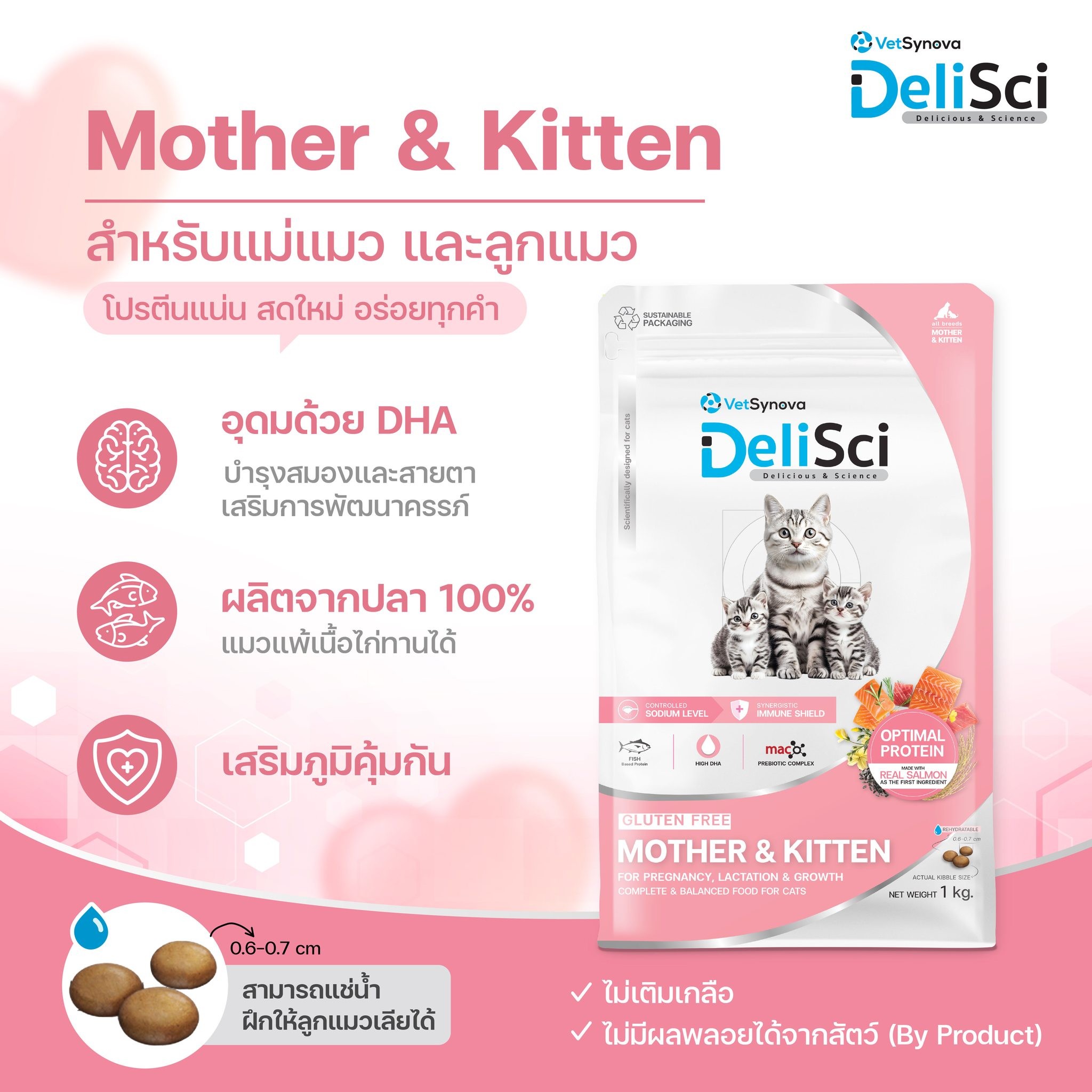 DeliSci - Mother&Kitten Cat Dry 1Kg (แม่แมวและลูกแมว)
