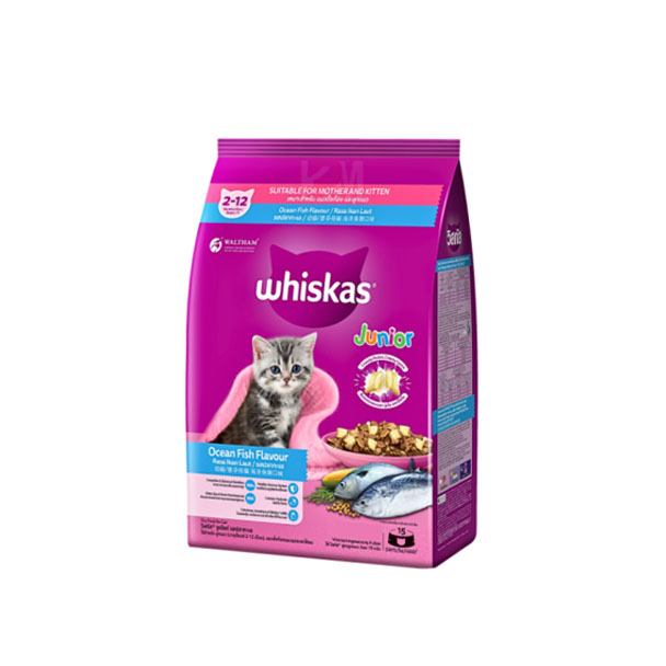 Whiskas Junior Ocean Fish ( ลูกแมว-รสปลาทะเล / นม) 1.1 kg.