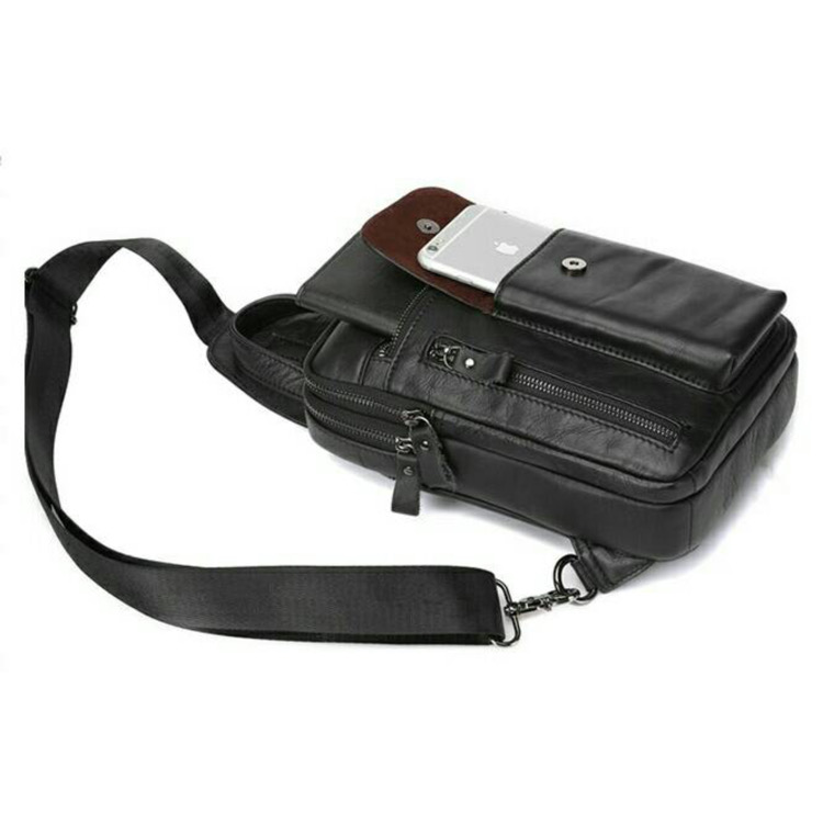 For You Leather LB41 กระเป๋าคาดอก กระเป๋าสะพายพาดลำตัว กระเป๋าสะพายไหล่ หนังแท้ ช่องเยอะ LB41