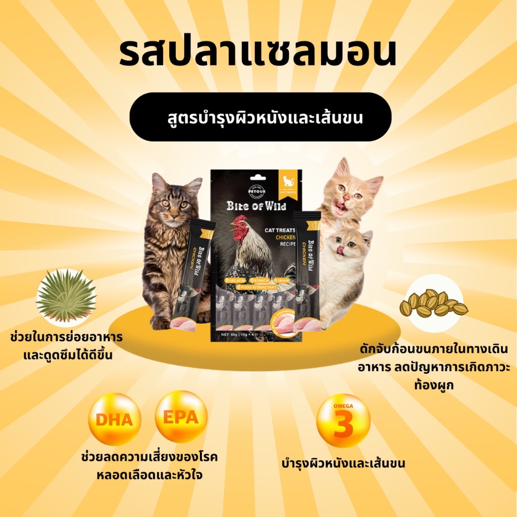 Bite Of Wild ขนมแมวเลีย รสไก่ 60 กรัม