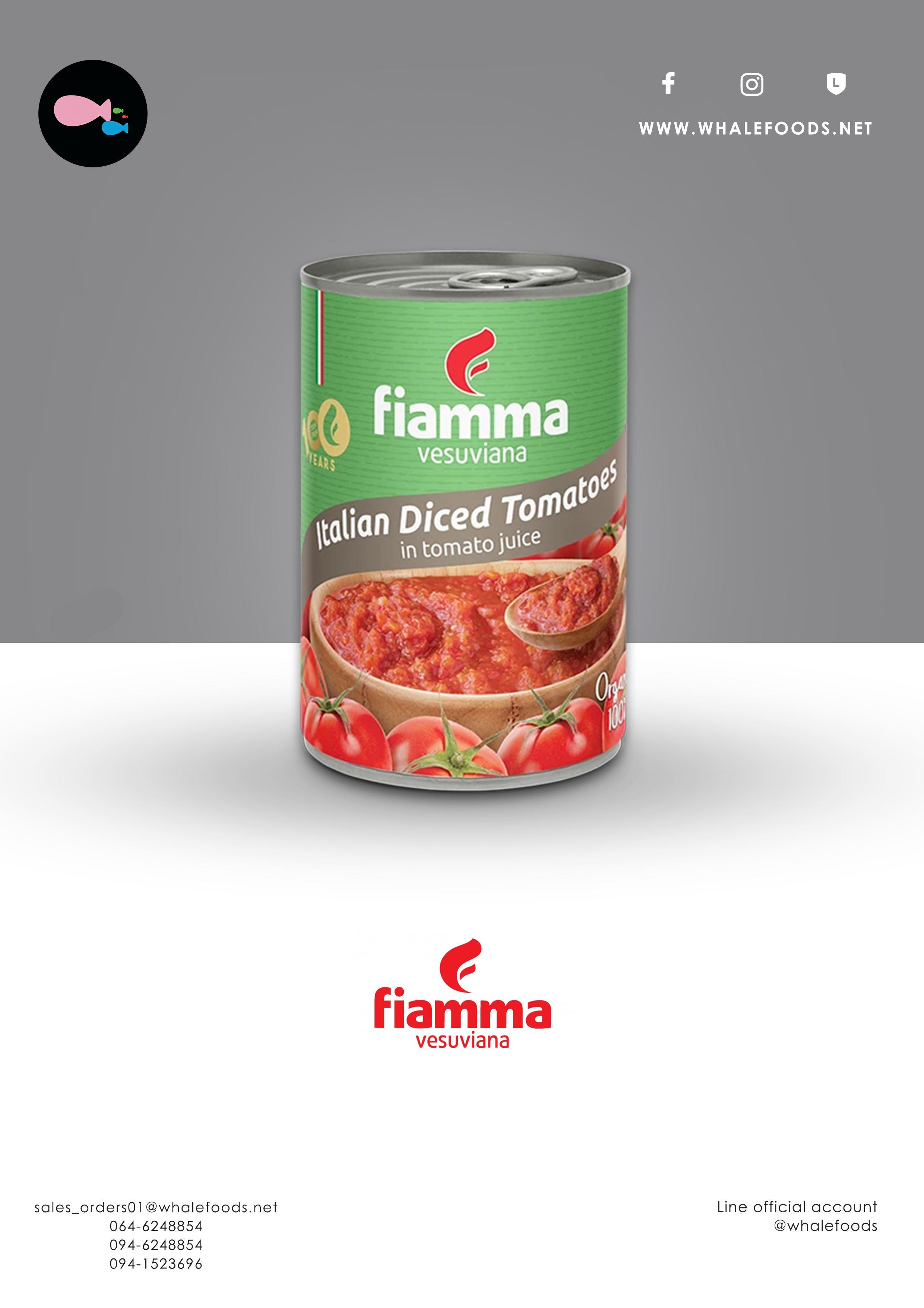 FIAMMA ITALIAN DICED TOMATOES IN TOMATO JUICE ORGANIC SIZE : 400 G
