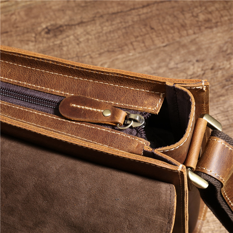 For You Leather LB37 กระเป๋าสะพายข้าง ผู้ชาย หนังแท้ นูบัค ขนาดพกพา LB37