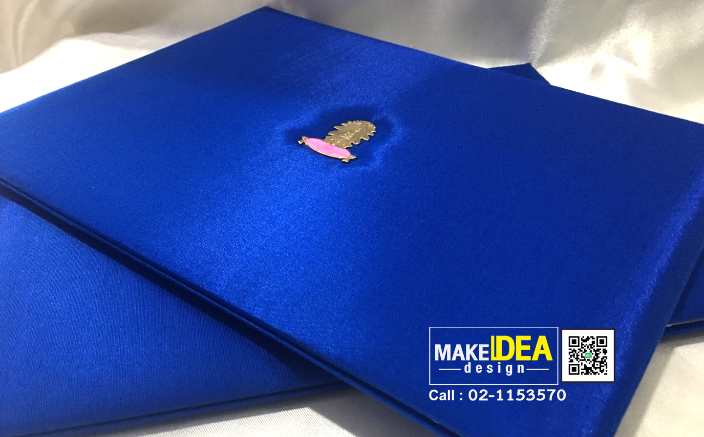 ปกใส่ใบประกาศนียบัตรพร้อมติดเข็ม ตราสัญลักษณ์ โรงเรียนบดินทรเดชา (สิงห์ สิงหเสนี)