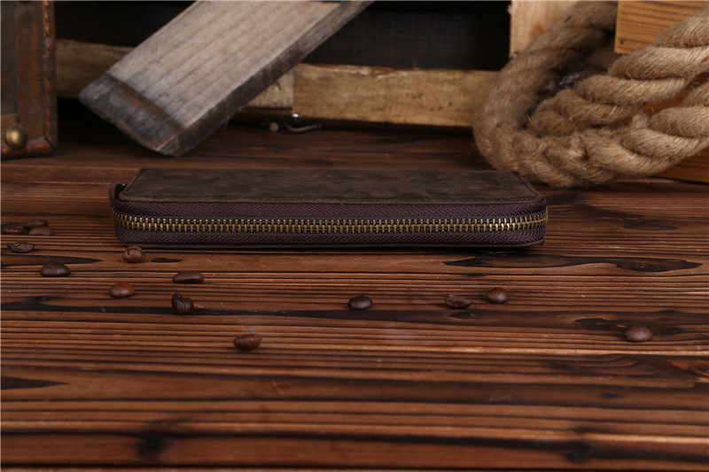 For You Leather WL11 กระเป๋าสตางค์ ผู้ชาย ใบยาว หนังแท้ แบบซิบ WL11