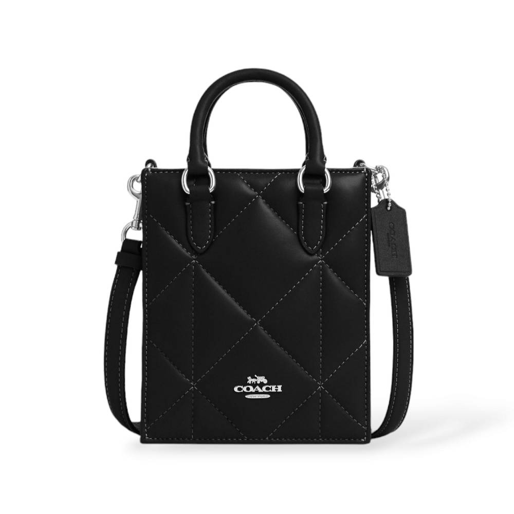 กระเป๋าสะพายข้าง COACH CJ580 NORTH SOUTH MINI TOTE WITH PUFFY DIAMOND QUILTING (SVDTV) [CJ580SVDTV]