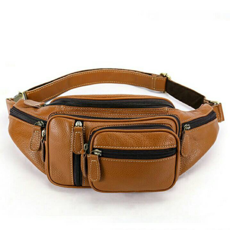 For You Leather LB28 กระเป๋าหนังคาดอก กระเป๋าหนังคาดเอว กระเป๋าหนังแม่ค้า หนังแท้ ช่องเยอะ LB28