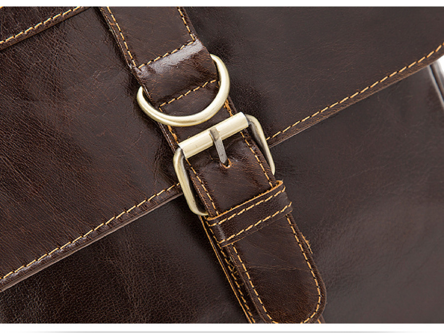 For You Leather LB10 กระเป๋าสะพายข้าง ผู้ชาย หนังแท้ มีหูจับ ขนาดใหญ่ ใส่เอกสาร A4 ได้ ช่องใส่ของเยอะ LB10