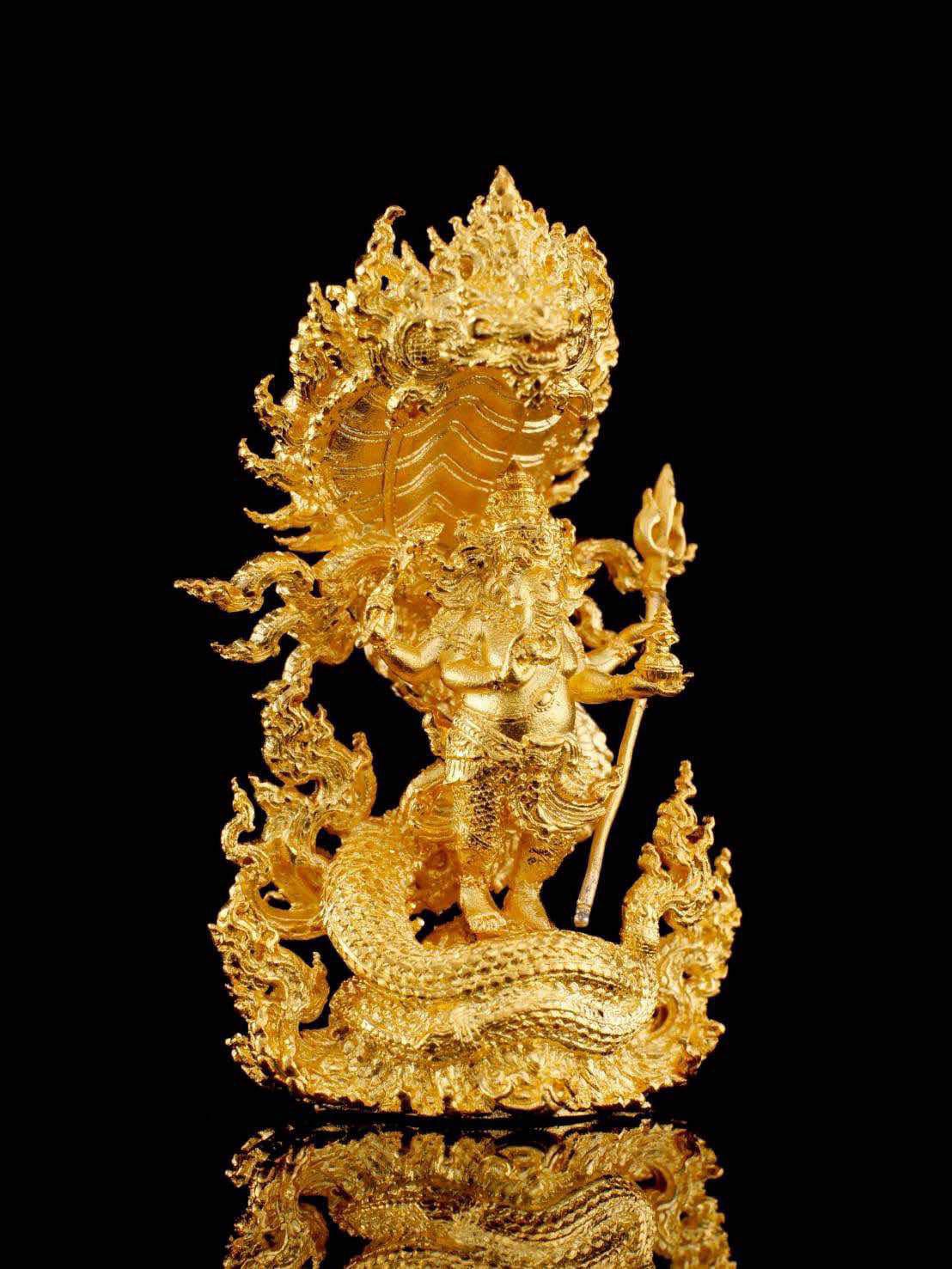 พระพิฆเนศ ประทับ จันทรคุปต์นาคราช (นาคราชประจำตัวพระคเณศ)รุ่น นาคาบัลลังก์ ราชันย์คณปติ พร้อมส่ง