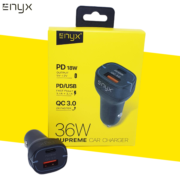 ที่ชาร์จในรถ 36W ENYX SUPREME CAR CHARGER USB-C PD 18W + USB QC 3.0