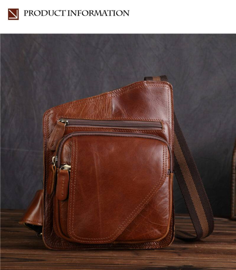 For You Leather LB32 กระเป๋าคาดอก ผู้ชาย หนังแท้ ทรงสี่เหลี่ยม LB32