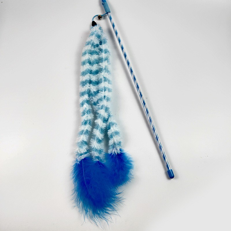 Petshop Court ไม้ตกแมวคละแบบ,ปอมๆสามหาง (คละสี)