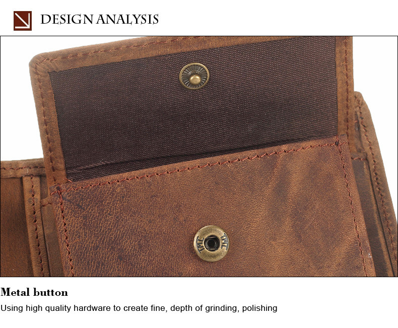 For You Leather WL02 กระเป๋าสตางค์ผู้ชาย หนังแท้ นูบัค ใบเล็ก บางเบา (น้ำตาล) WL02