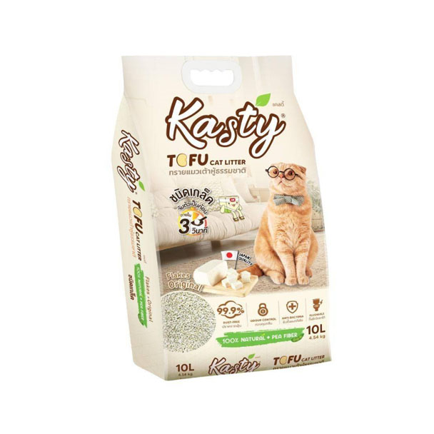 Kasty ทรายเกล็ดเต้าหู้ธรรมชาติ 6 ลิตร 2.72 Kg
