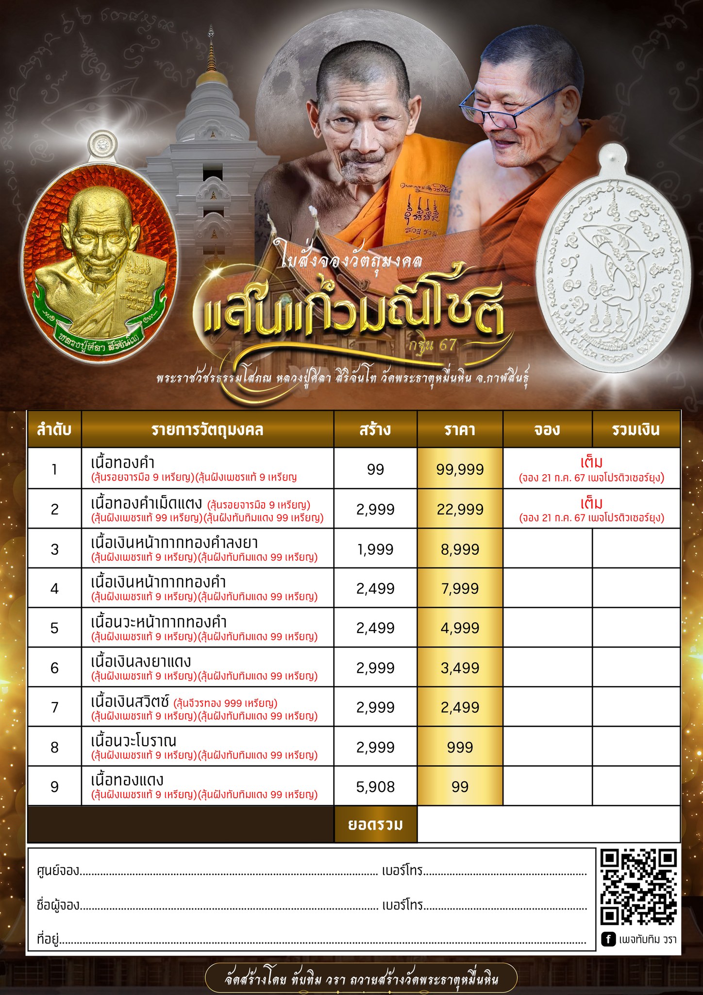 หลวงปู่มหาศิลา รุ่น แสนแก้วมณีโชติ และฉลามเรียกทรัพย์ งับเงินงับทอง(พระออกแล้ว พร้อมส่ง)