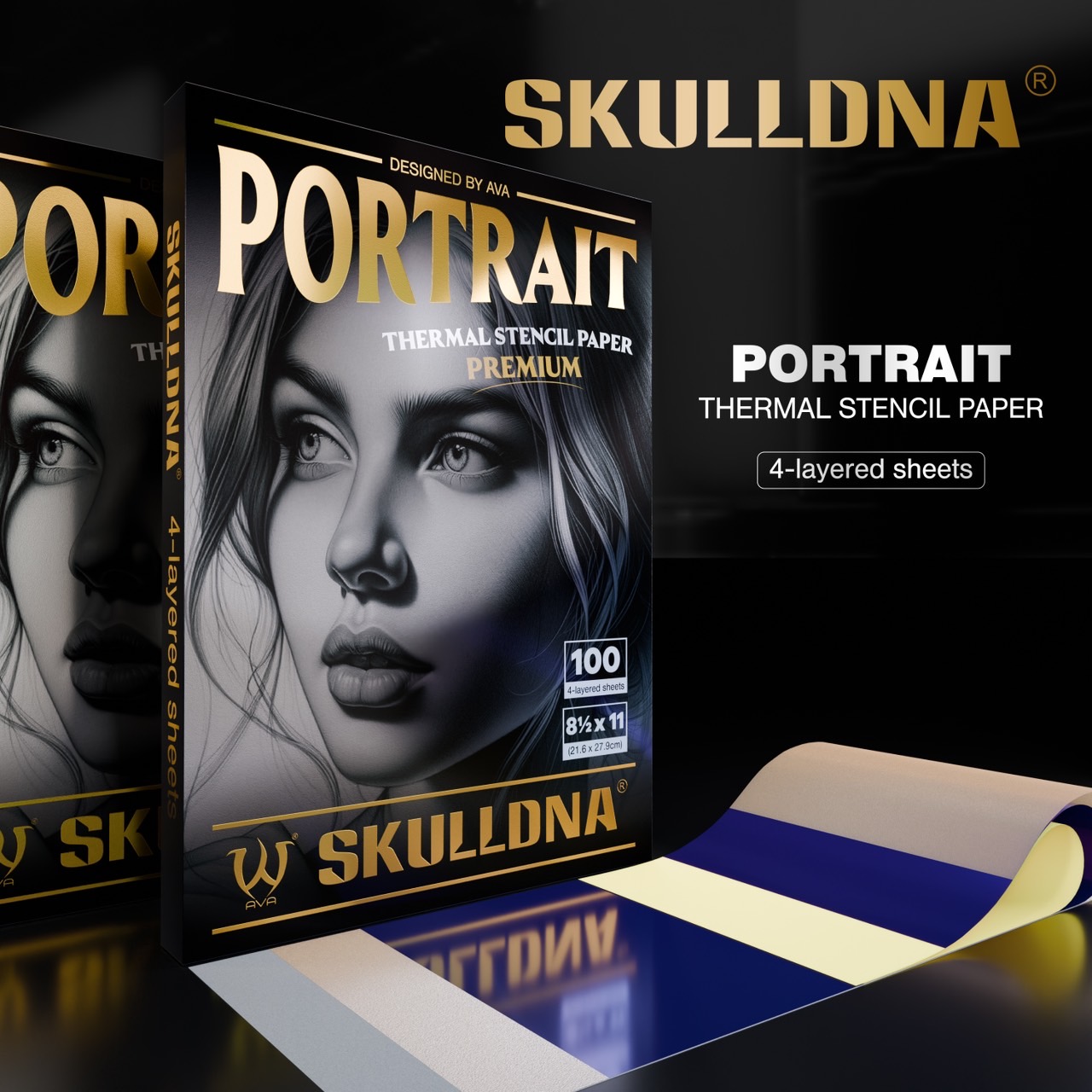 กระดาษลอกลายแบบฟิล์ม SKULLDNA PORTRAIT กระดาษลอกลายแบบฟิล์ม SKULLDNA PORTRAIT