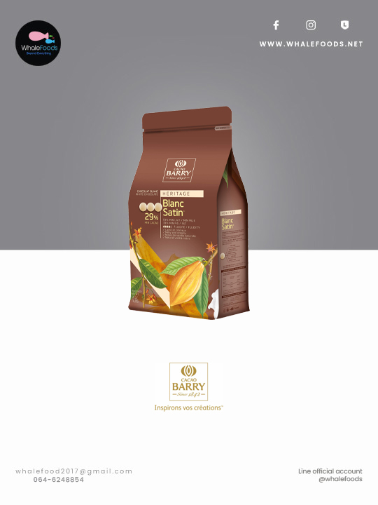 CACAO BARRY Blanc Satin 29% White Chocolate