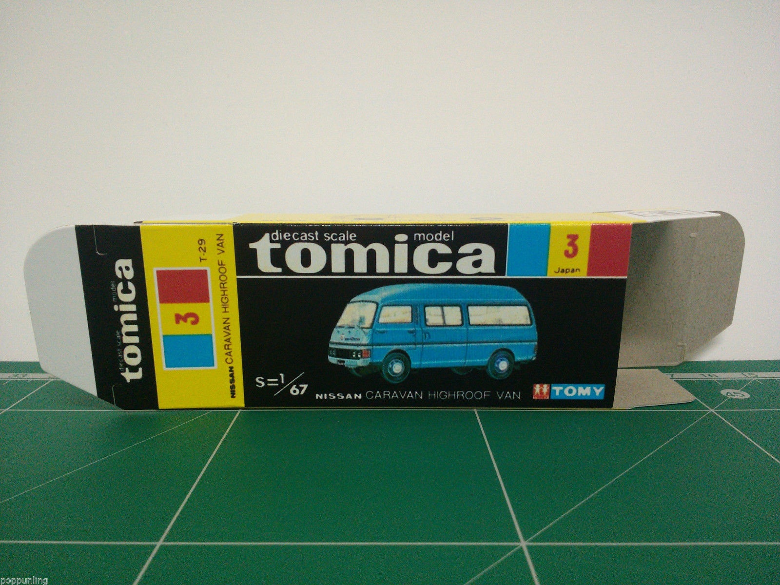 กล่องพิมพ์ Reproduction Box สำหรับ Tomica Black Box No.3 Nissan Caravan Highroof Van (กล่องเปล่า, ไม่มีรถ)