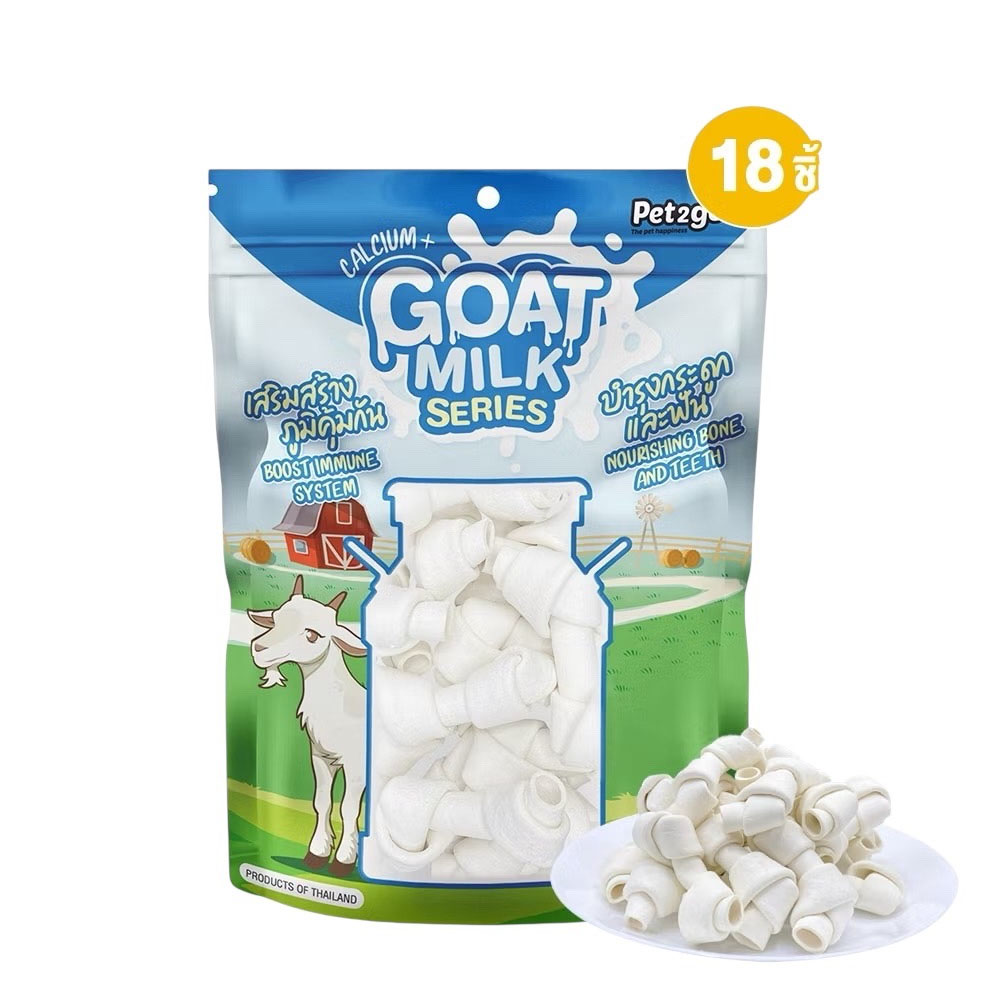 P2G GM004 Goat Milk มิลค์กี้โบนนมแพะ 2.5 นิ้ว 18 ชิ้น