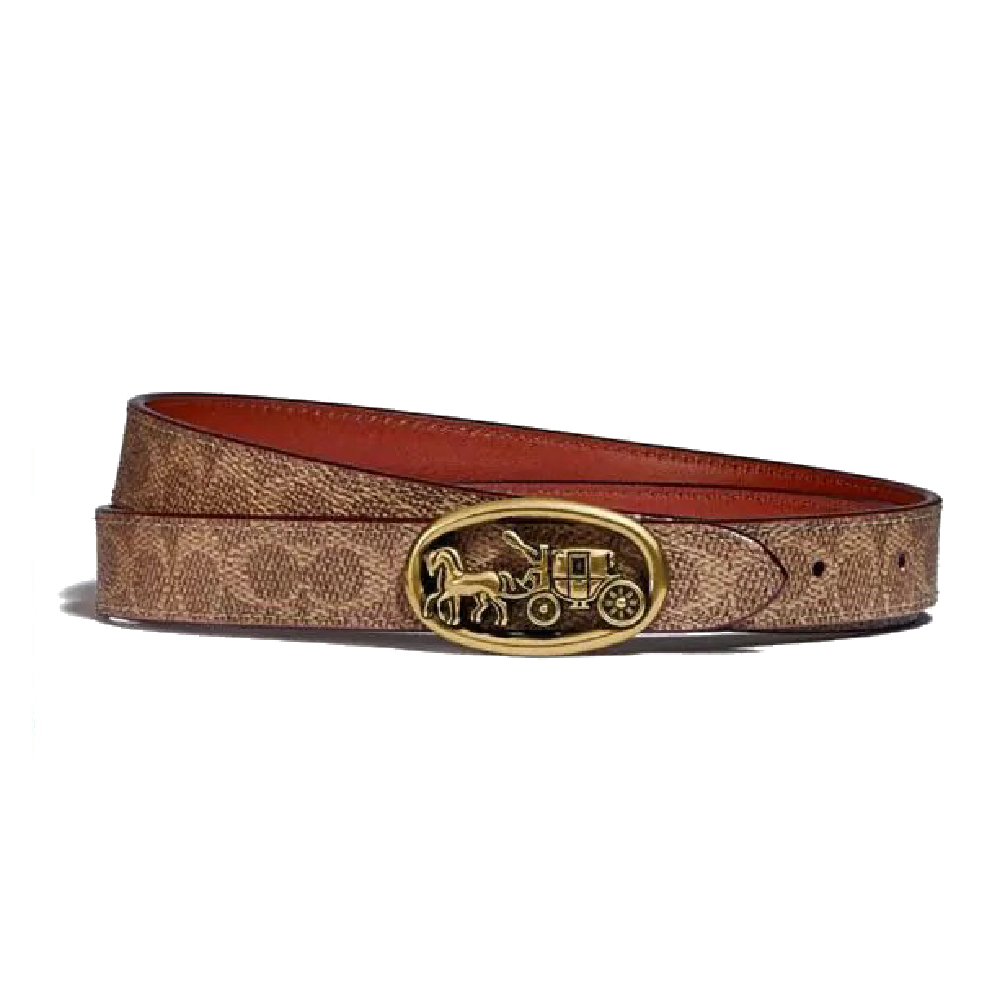 เข็มขัด COACH C3271 HORSE AND CARRIAGE MEDALLION BUCKLE REVERSIBLE BELT, 20mm (B4SGUXS) [C3271B4SGUXS-RA]