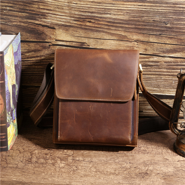 For You Leather LB37 กระเป๋าสะพายข้าง ผู้ชาย หนังแท้ นูบัค ขนาดพกพา LB37