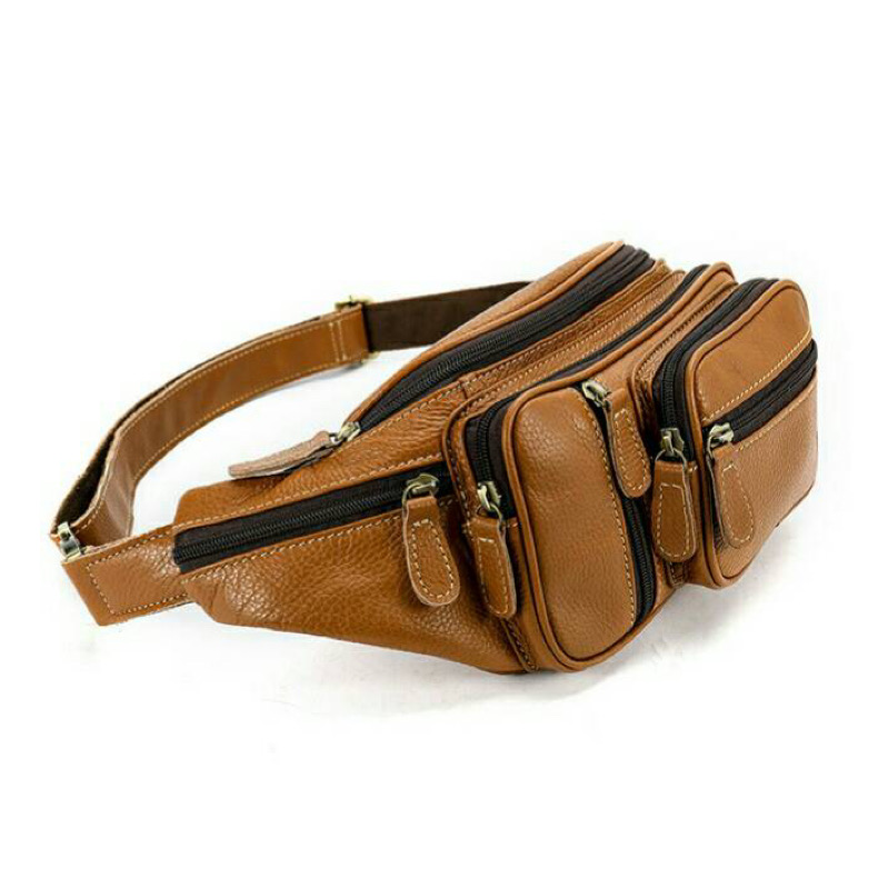 For You Leather LB28 กระเป๋าหนังคาดอก กระเป๋าหนังคาดเอว กระเป๋าหนังแม่ค้า หนังแท้ ช่องเยอะ LB28