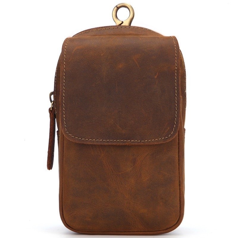 For You Leather LB64 กระเป๋าร้อยเข็มขัด ค้องหูกางเกง หนังแท้ กระเป๋าใส่มือถือ คาดเอว LB64