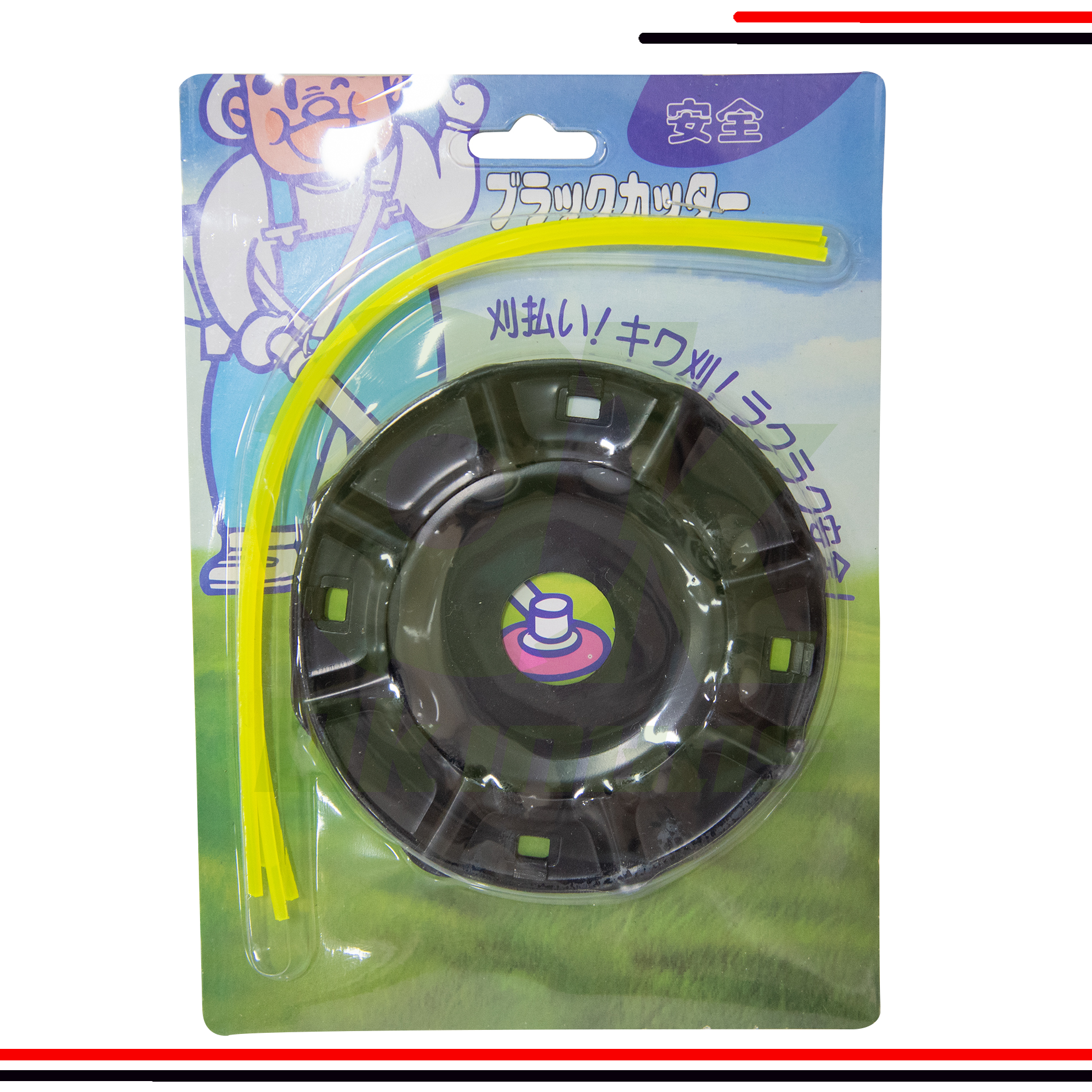 จานเอ็นตัดหญ้า สีดำ พร้อมเอ็น ใช้กับเครื่องตัดหญ้าได้ทุกรุ่น ชนิดบาง