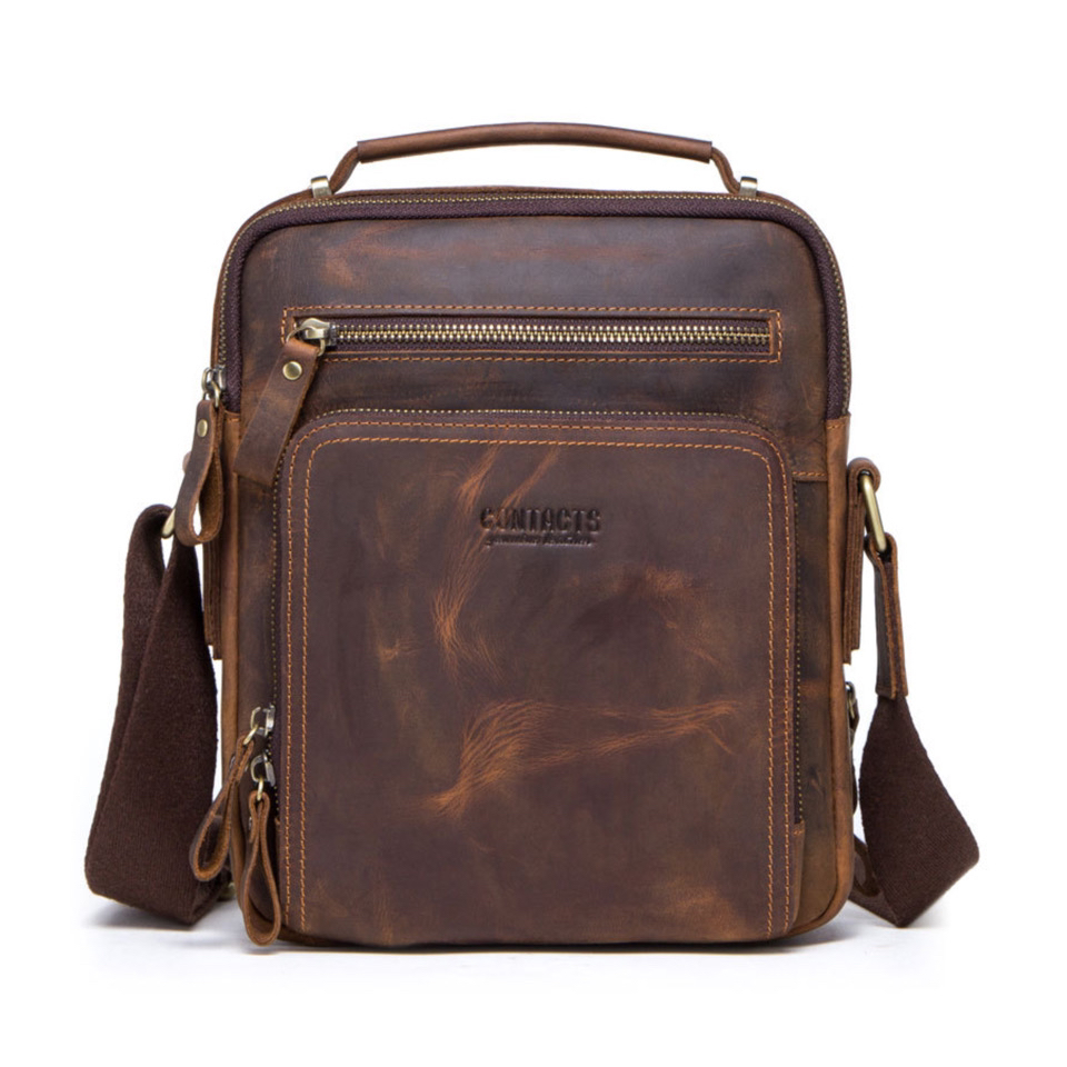 For You Leather LB39 กระเป๋าหนังแท้ ผู้ชาย สะพายข้าง มีหูจับ ช่องใส่ของหลายช่อง ใส่ของได้มาก LB39