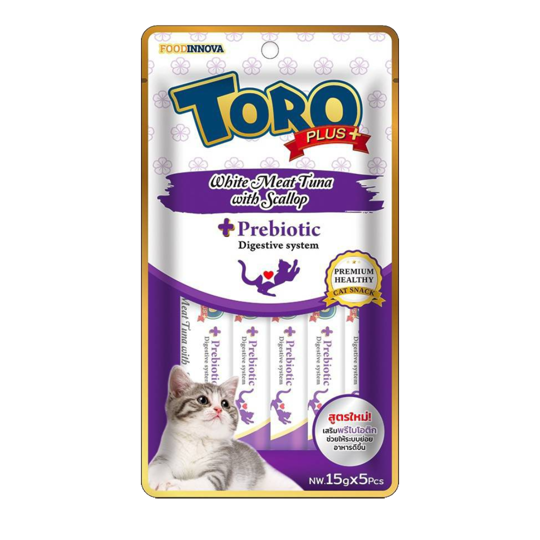 Toro+ TR11 แมวเลีย-ปลาทูน่าเนื้อขาวกับหอยเชลล์ 5 ซอง