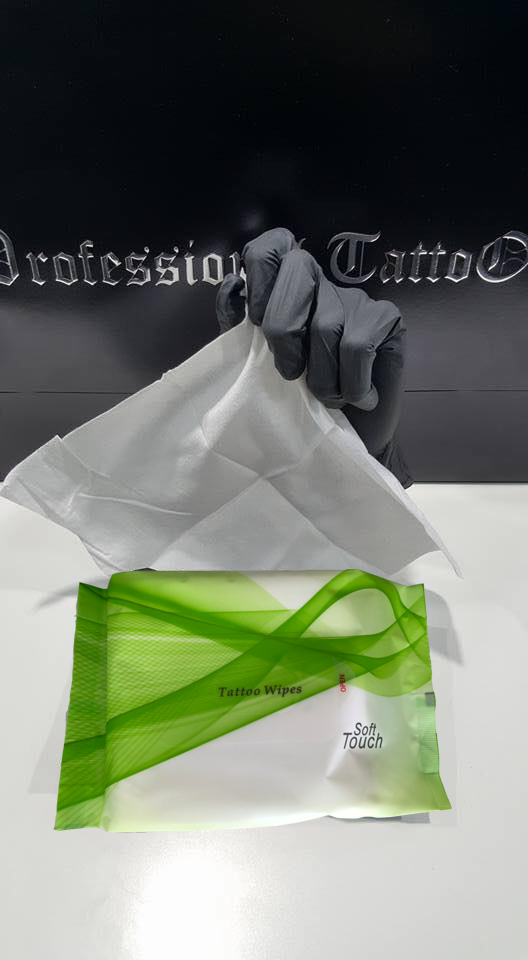 Professional Tattoo Tattoo Wipes ผ้าเช็ดแห้งทำความสะอาดระหว่างสัก Professional Tattoo Tattoo Aftercare Wipes White 20X20 cm