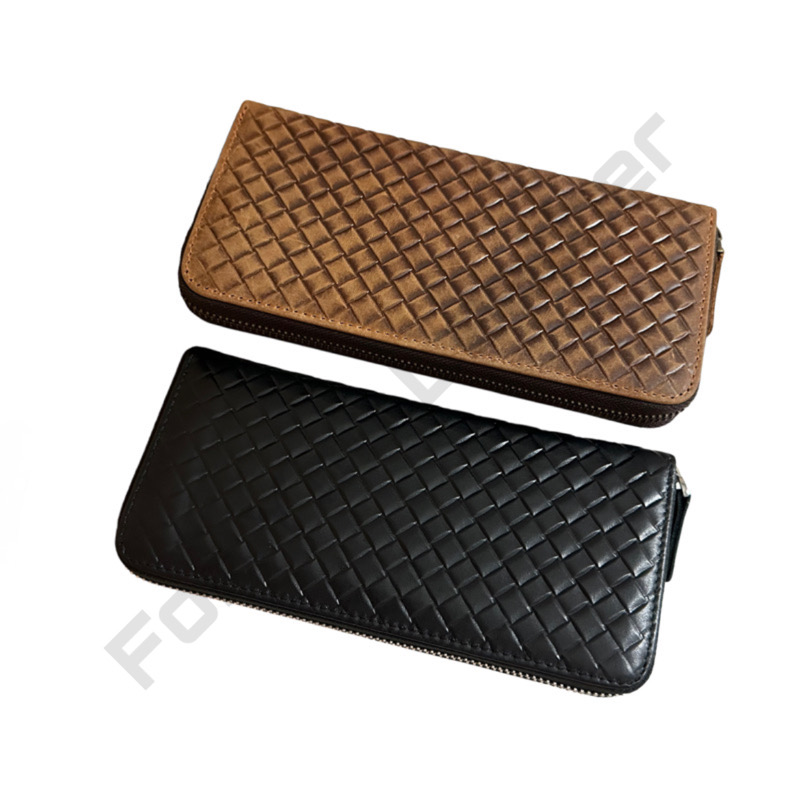 For You Leather WL11 กระเป๋าสตางค์ ผู้ชาย ใบยาว หนังแท้ แบบซิบ WL11