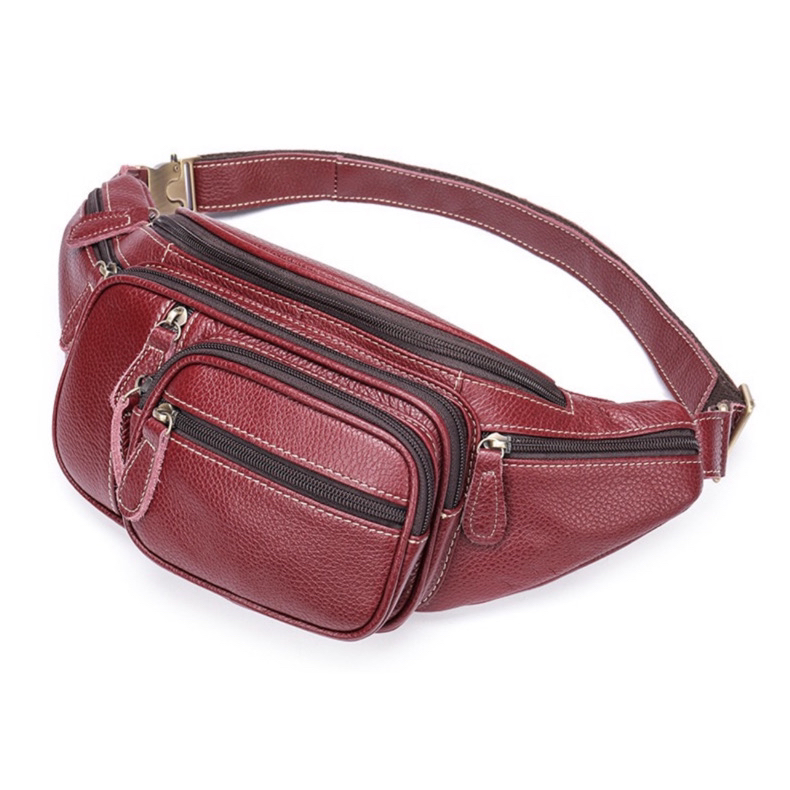 For You Leather LB28 กระเป๋าหนังคาดอก กระเป๋าหนังคาดเอว กระเป๋าหนังแม่ค้า หนังแท้ ช่องเยอะ LB28