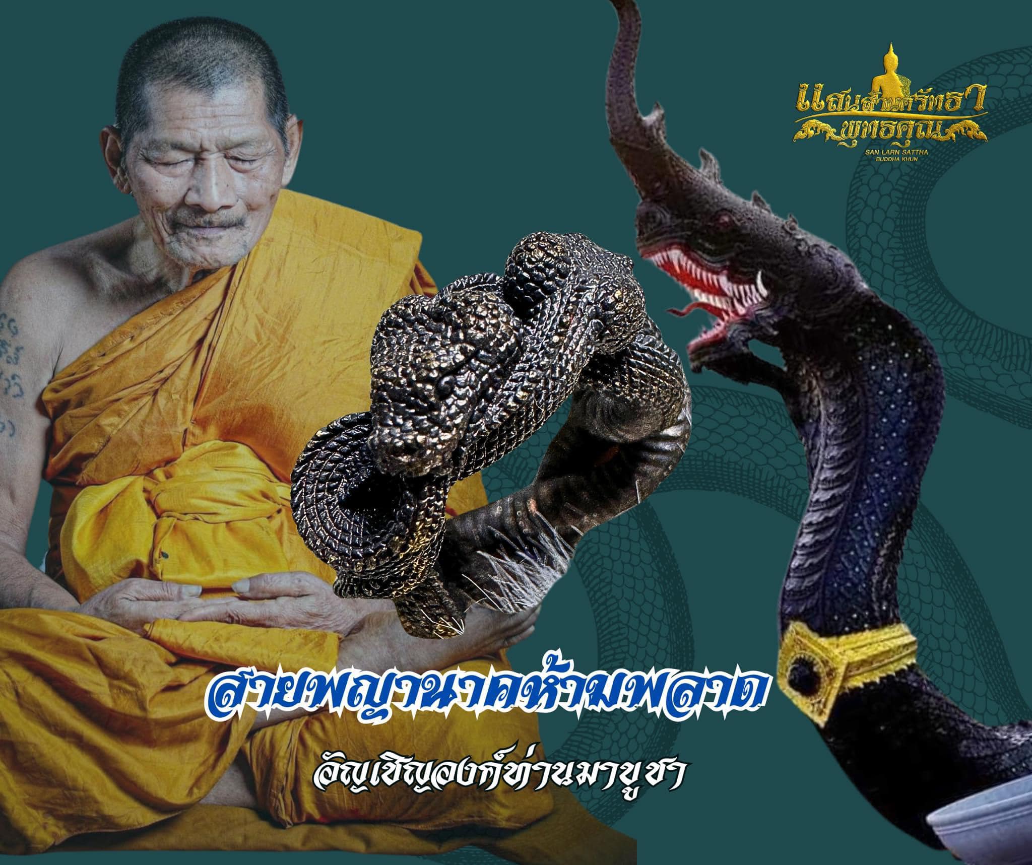 บ่วงนาคบาศ งูกินหาง นาคดำกาฬสินธุ์ หลวงปู่ศิลา (พร้อมส่ง)
