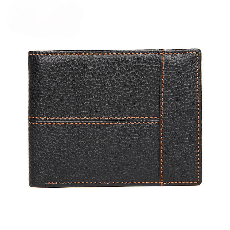 For You Leather WL001 กระเป๋าสตางค์ หนังแท้ ใบสั้น 2 พับ สำหรับผู้ชาย WL001