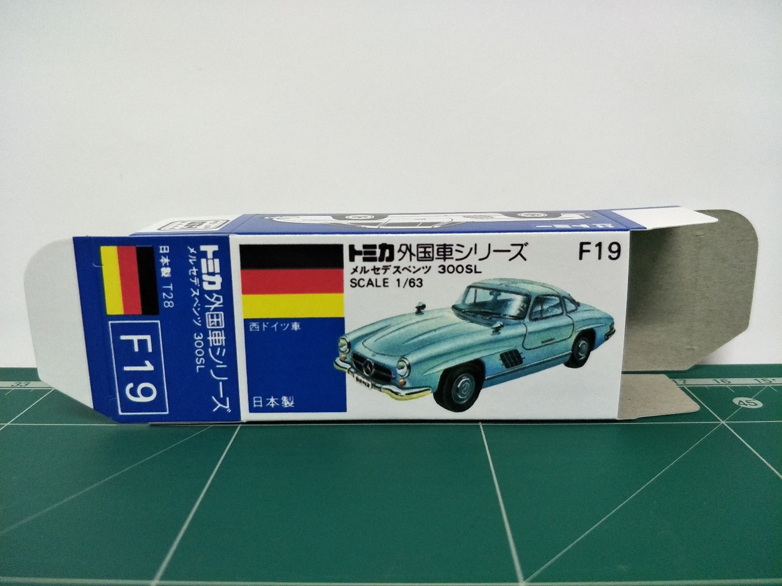 กล่องพิมพ์ Reproduction Box สำหรับ Tomica Blue Box No.F19 Mercedes Benz 300SL (กล่องเปล่า, ไม่มีรถ)