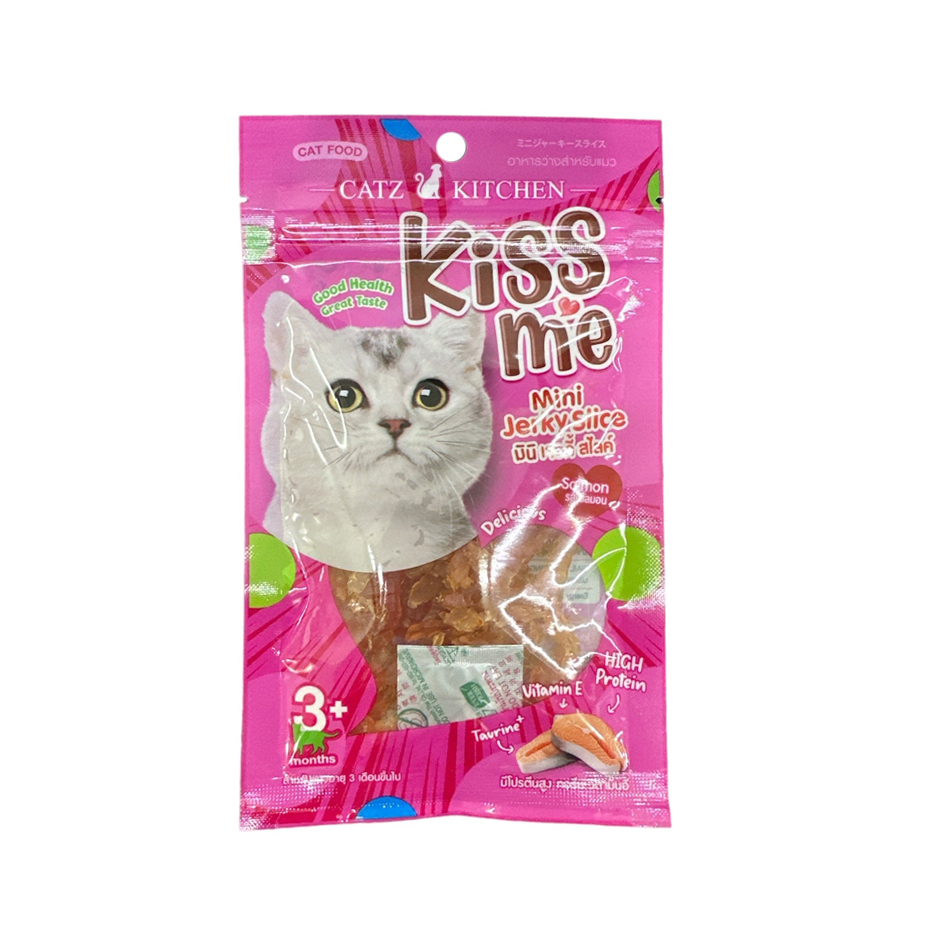 MP Pet8 JP32 Kiss Me ไก่สไลด์ รสแซลมอน 35 กรัม (ชมพู)