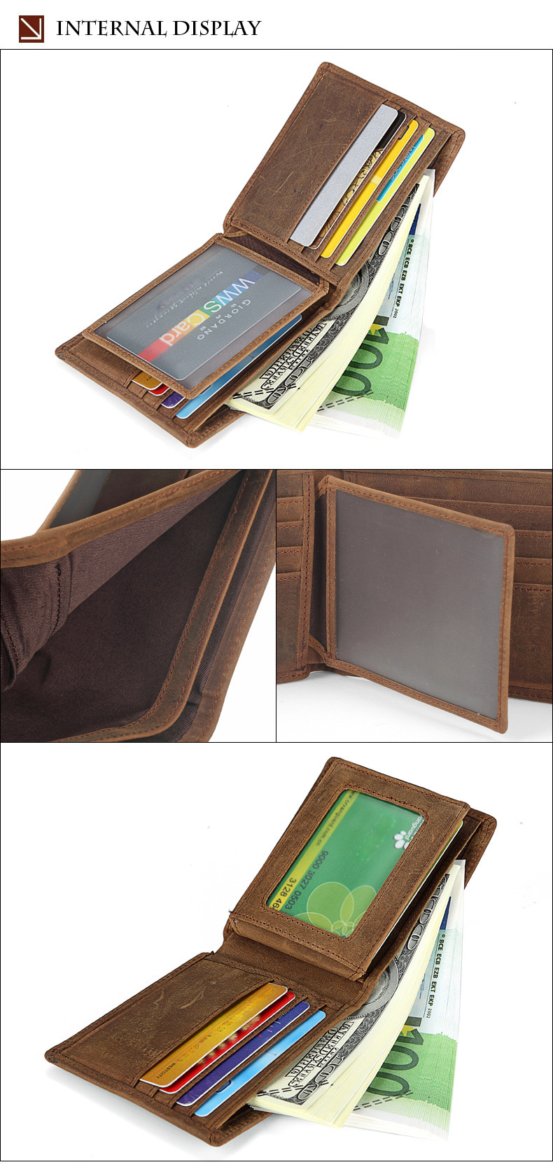 For You Leather WL06 กระเป๋าสตางค์ผู้ชาย กระเป๋าสตางค์หนังแท้ นูบัค เกรดพรีเมียม WL06