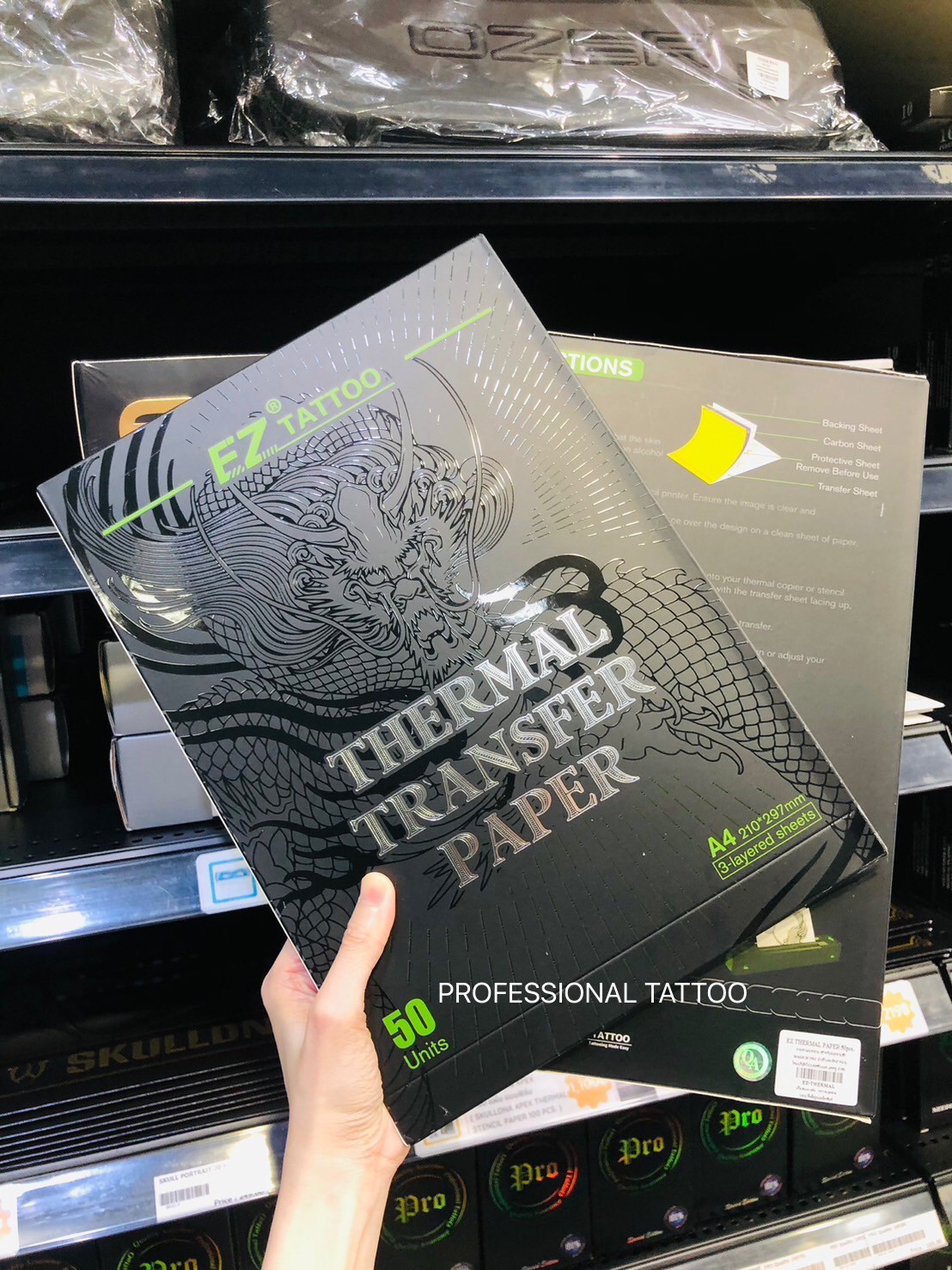 EZ กระดาษลอกลายฟิล์ม EZ Thermal Transfer Paper -Tattoo Stencil Paper 50 pcs.