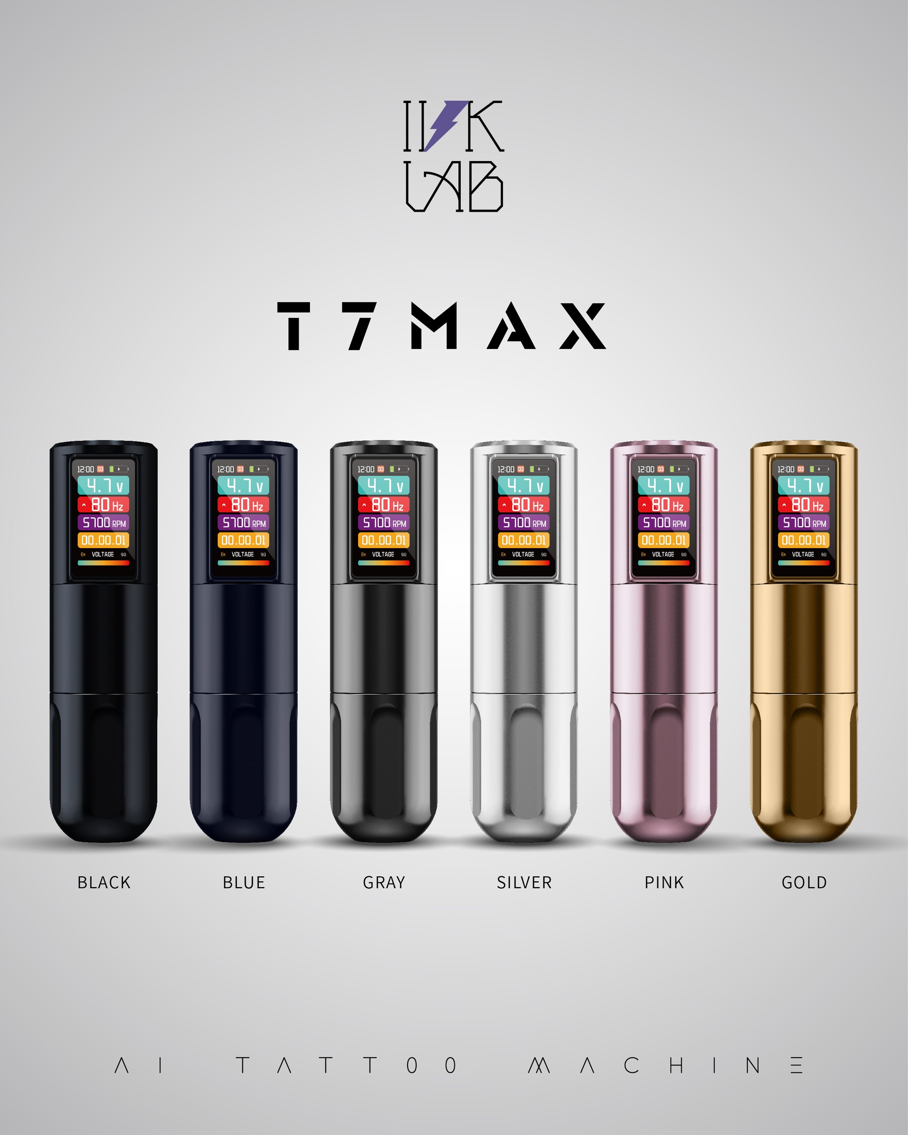 INKLAB T7 MAX เครื่องสักปากาไร้สายINKLAB T7 MAX 1 batt , 2 batt