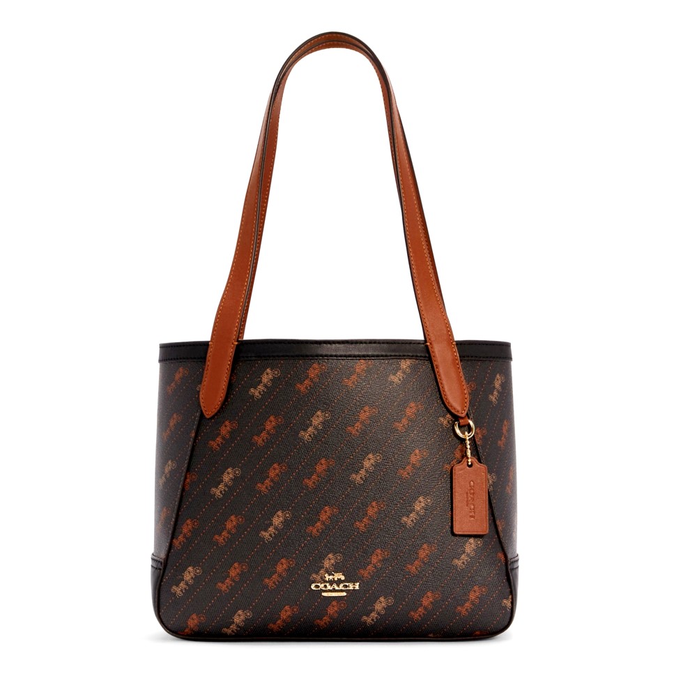 COACH C4060 HORSE AND CARRIAGE TOTE 27 WITH HORSE AND CARRIAGE DOT PRINT (IMBLK) [C4060IMBLK]