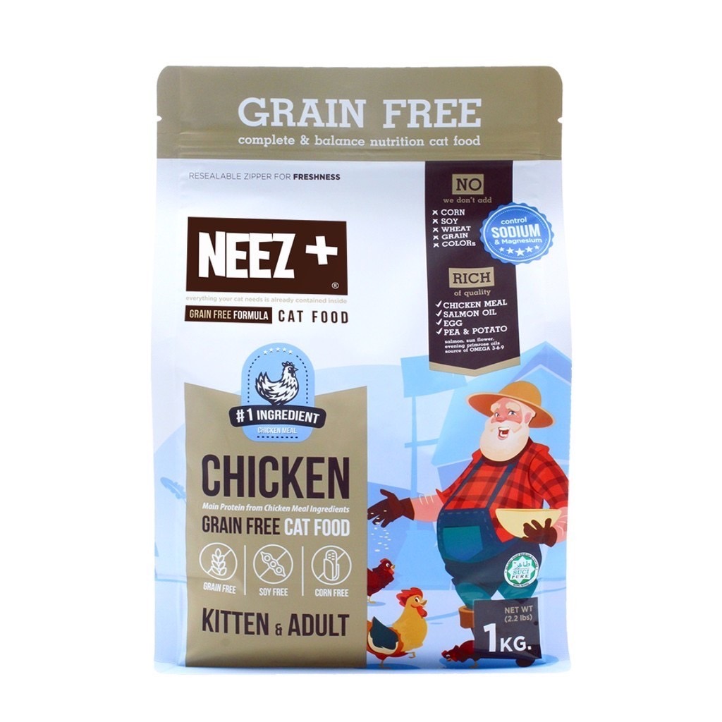 NEEZ+ Grain Free แมวทุกสายพันธุ์ รสไก่ 1 Kg