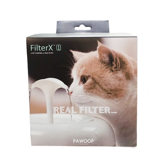 Pawoof น้ำพุ สำหรับแมวและสุนัขพันธุ์ FilterX บรรจุน้ำ 1.5 ลิตร