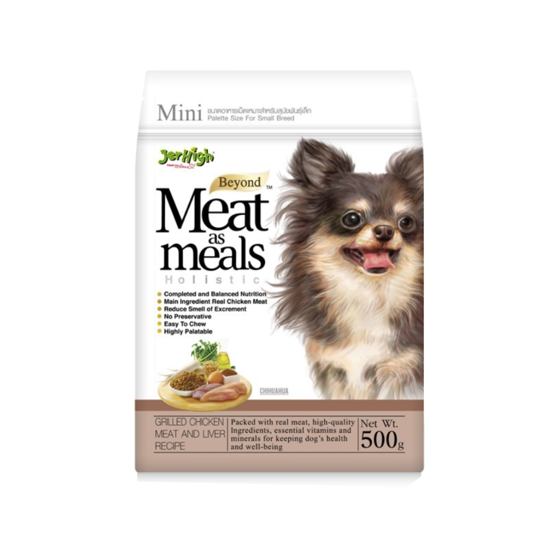 Jerhigh Meat As Meal เม็ดนุ่ม-รสไก่ย่างและตับ 500g